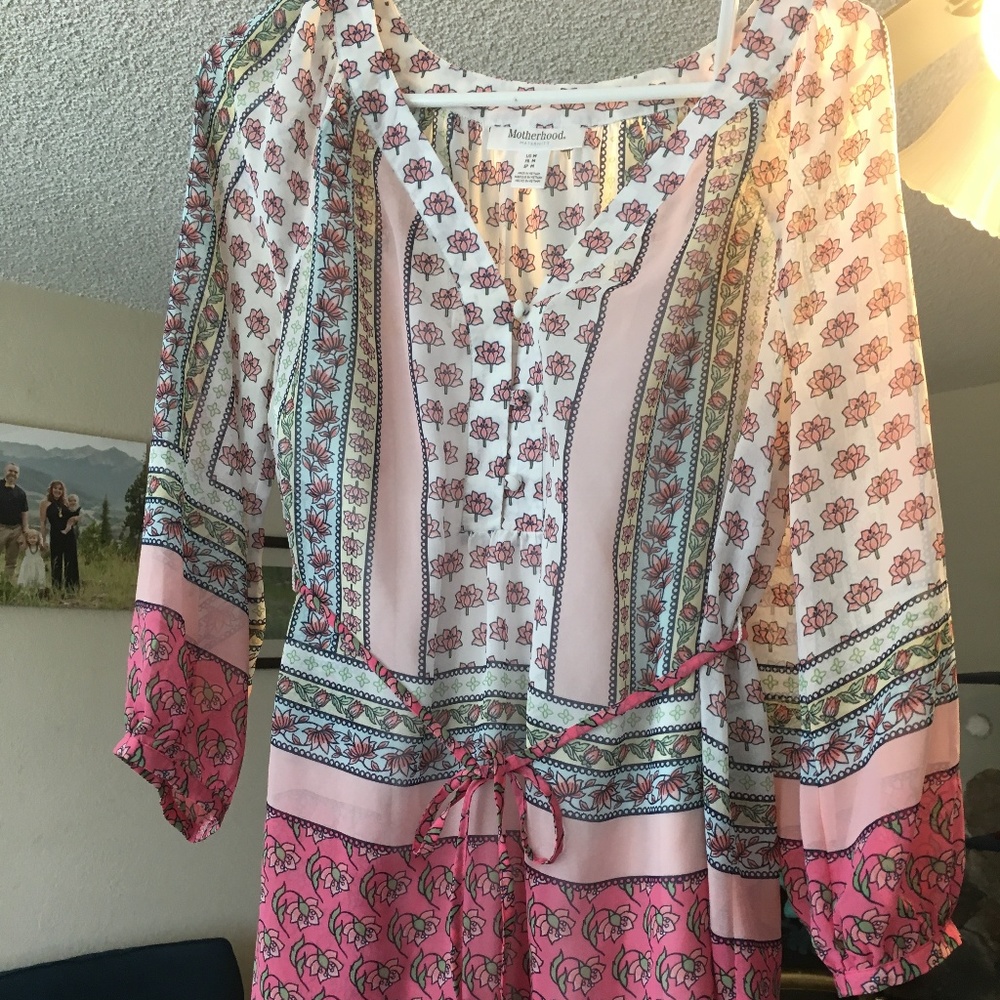 Motherhood Maternity floral sheer blouse